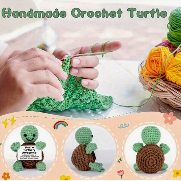 Handmade Crochet Emotional Support Sea Turtle “You’re Turtle-y Awesome” NEW - Picture 13 of 13